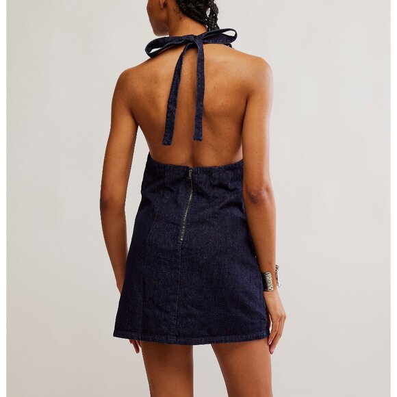 FREE PEOPLE Trevi Denim Mini Dress / Rinse - Picture 10 of 14